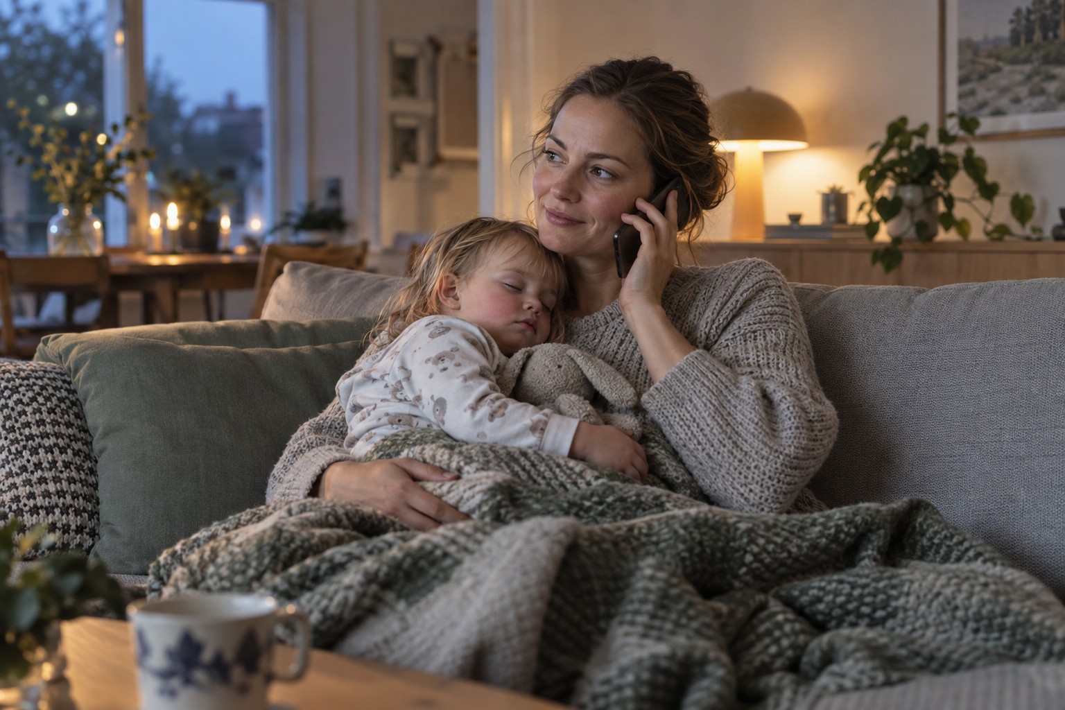 Mor med sovende barn ringer legekontoret på kvelden